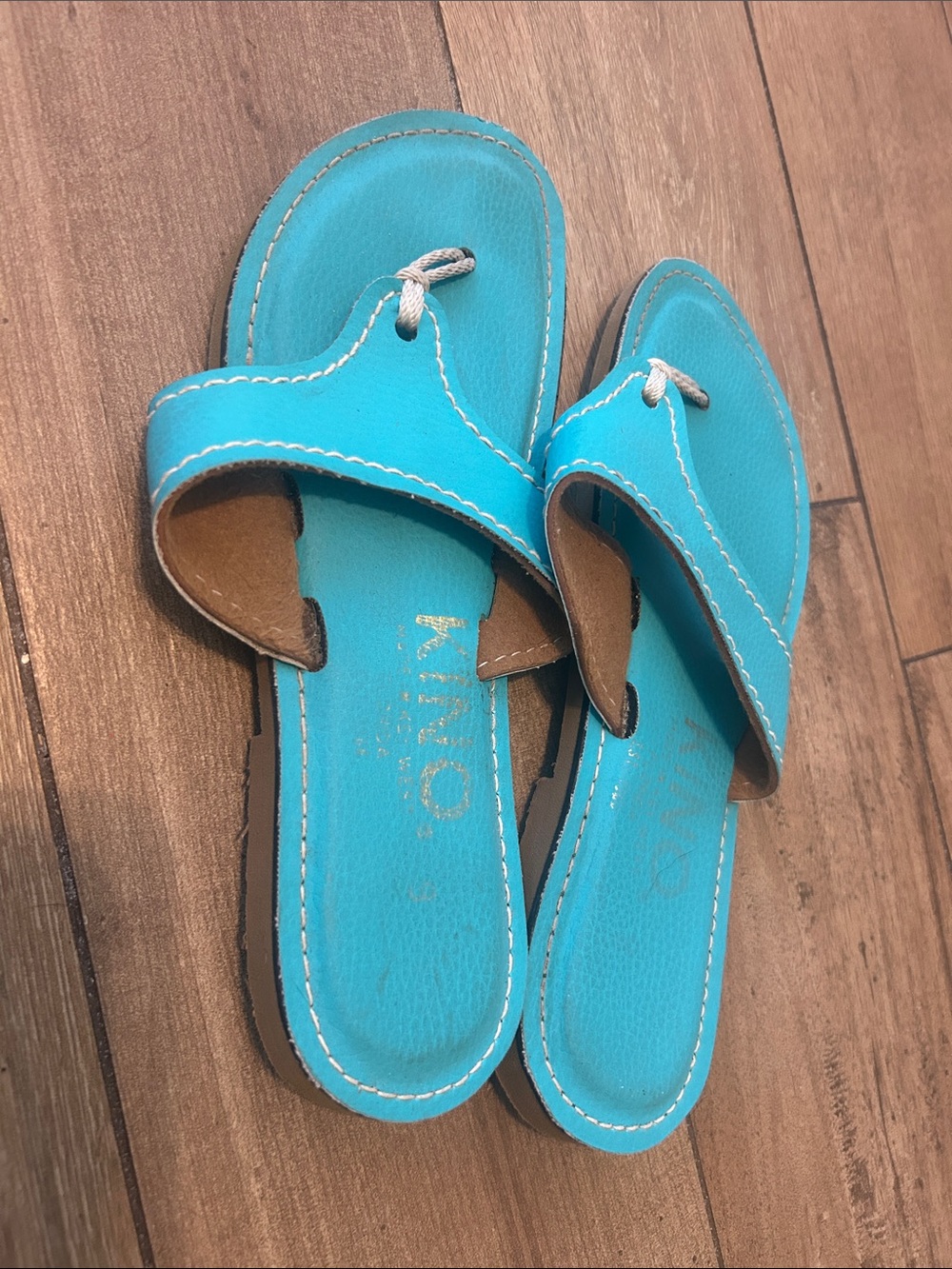Women's Turquoise Slide Sandals - KINOS